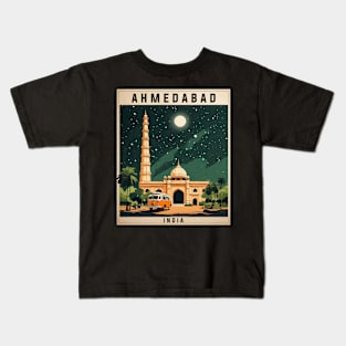 Ahmedabad India Starry Night Vintage Tourism Travel Kids T-Shirt